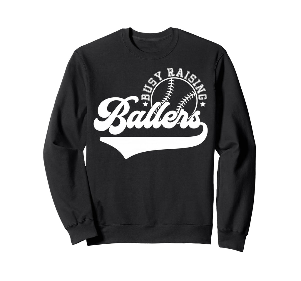 Baseball Mom Mama Busy Raising Sweatshirt - Fun Novelty Design Men Women - T-Shirt, Sweatshirt, Hoodie