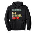 Husband Dad Drummer Legend Drum Dad Hoodie - Unique Graphic for Adults - T-Shirt, Sweatshirt, Hoodie