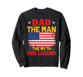 Dad Myth Legend American Usa Flag Sweatshirt - Graphic Print Unisex - T-Shirt, Sweatshirt, Hoodie