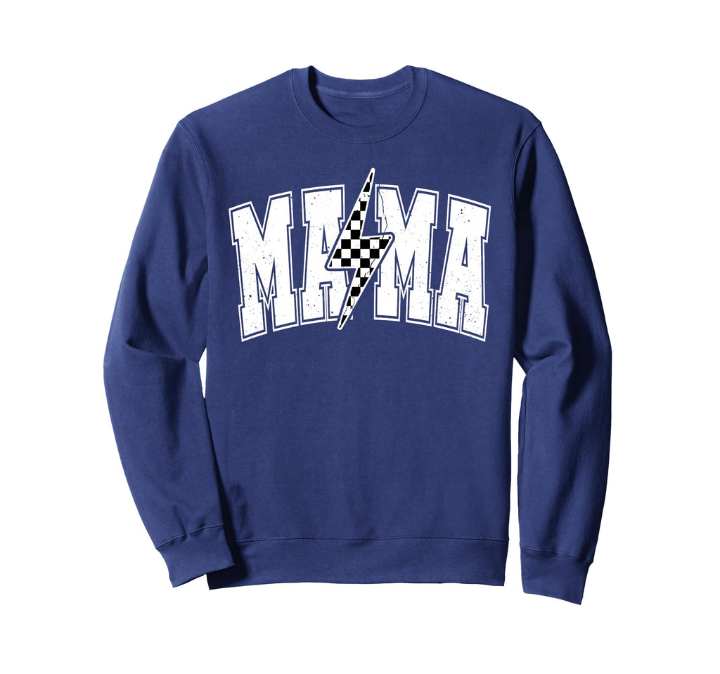 Mama Lightning Bolt Checkered Sweatshirt - Trendy Graphic Men Women - T-Shirt, Sweatshirt, Hoodie