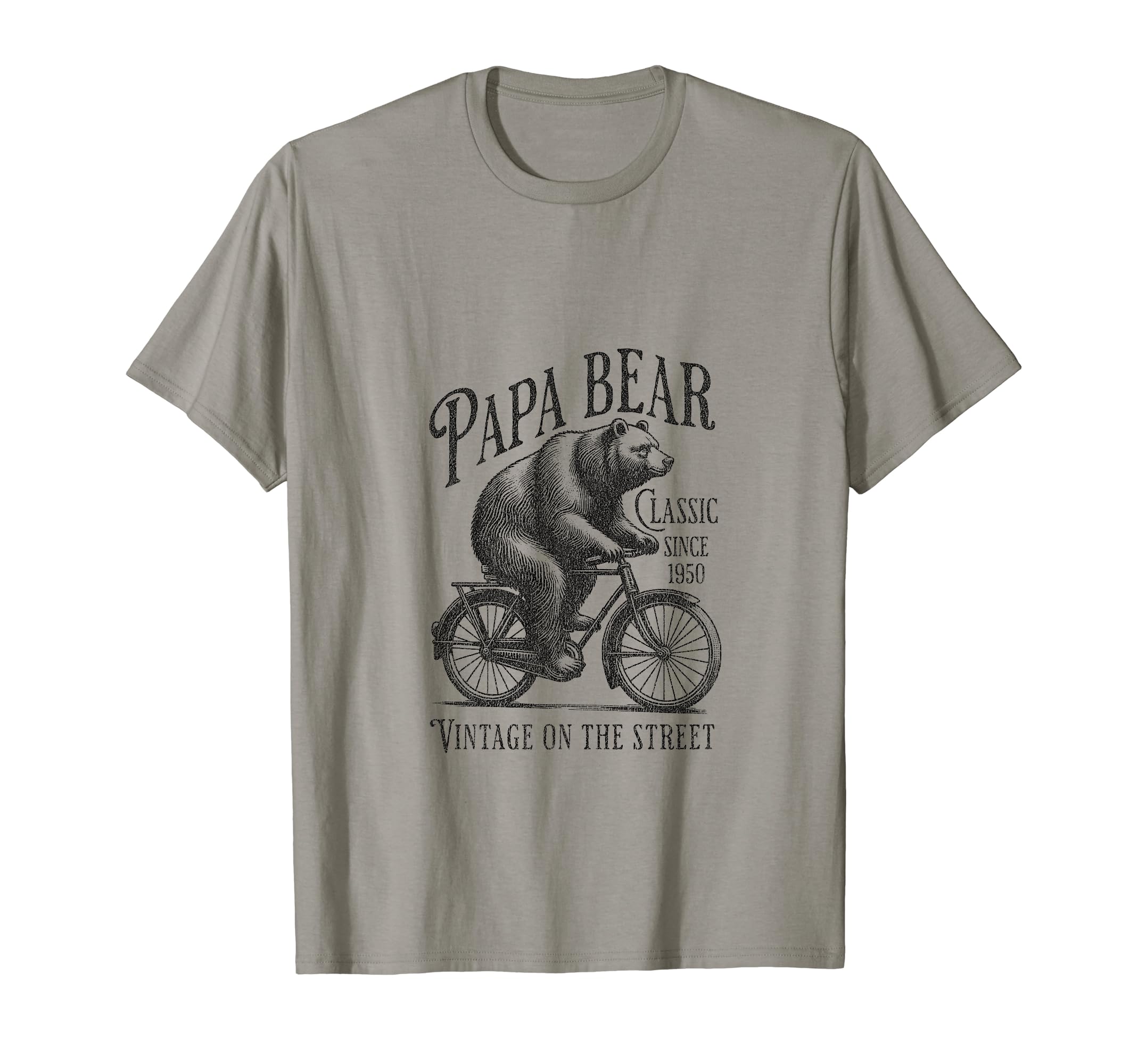 Papa Cycling Bear Funny Father Dad T-Shirt - Fun Novelty Design for Adults - T-Shirt, Sweatshirt, Hoodie