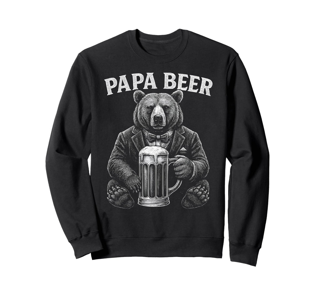 Papa Beer Funny Dad Bear Drinking Sweatshirt - Novelty Apparel for Adults - T-Shirt, Sweatshirt, Hoodie