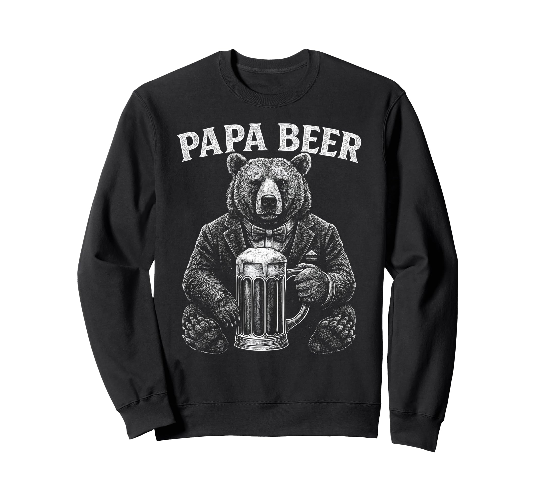 Papa Beer Funny Dad Bear Drinking Sweatshirt - Novelty Apparel for Adults - T-Shirt, Sweatshirt, Hoodie