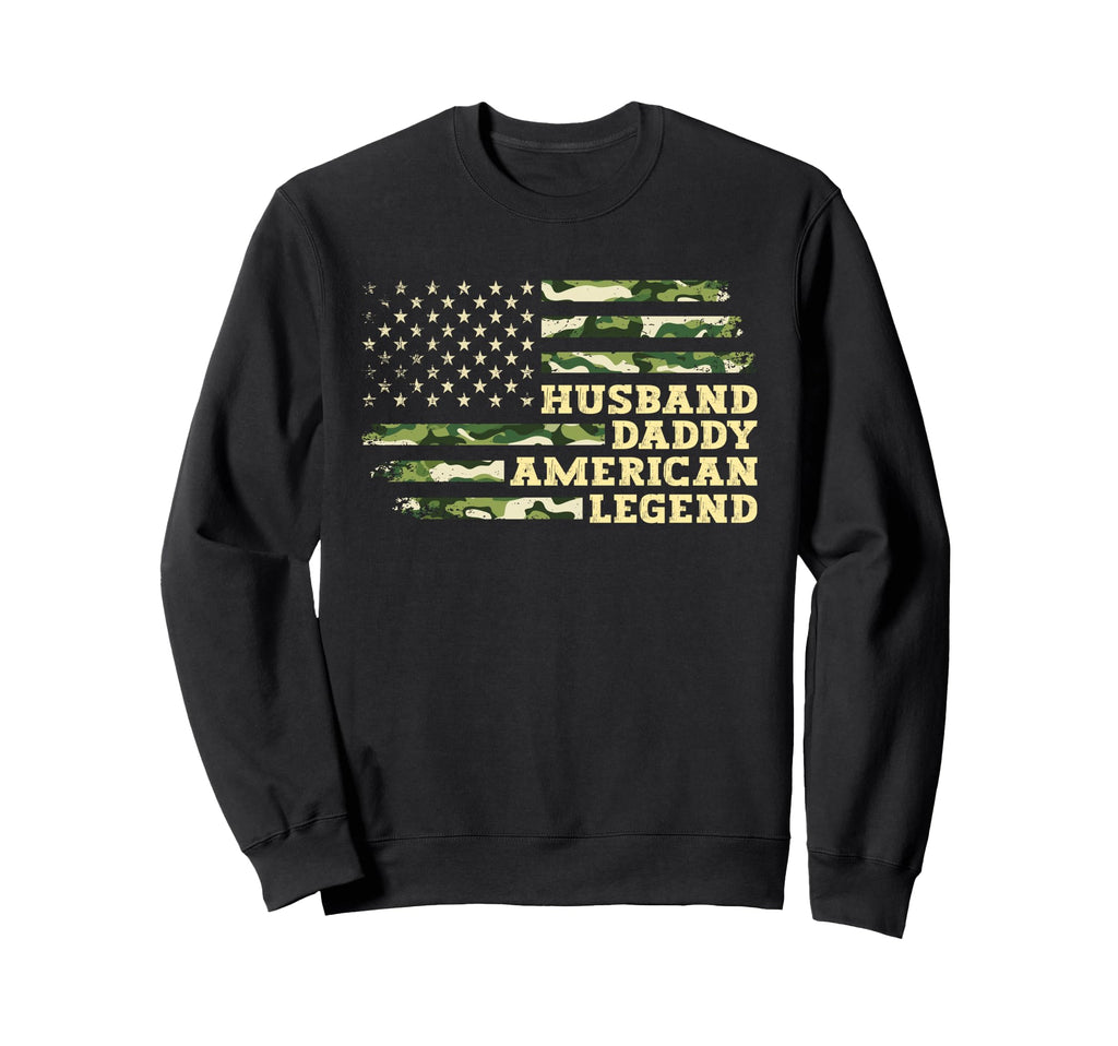 Husband Daddy American Legend Fathers Sweatshirt - Graphic Print Unisex - T-Shirt, Sweatshirt, Hoodie