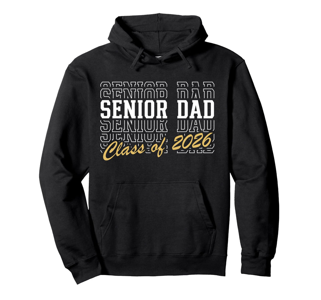 Senior Dad Class 2026 Striped Graduate Hoodie - Streetwear Style Men Women - T-Shirt, Sweatshirt, Hoodie