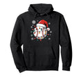 Baseball Ball Santa Hat Light Merry Hoodie - Fun Novelty Design for Adults - T-Shirt, Sweatshirt, Hoodie