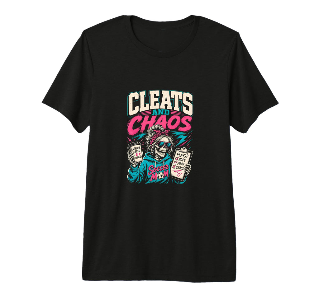Cleats And Chaos Soccer Mom Tri Blend T-Shirt - Novelty Apparel for Adults - T-Shirt, Sweatshirt, Hoodie