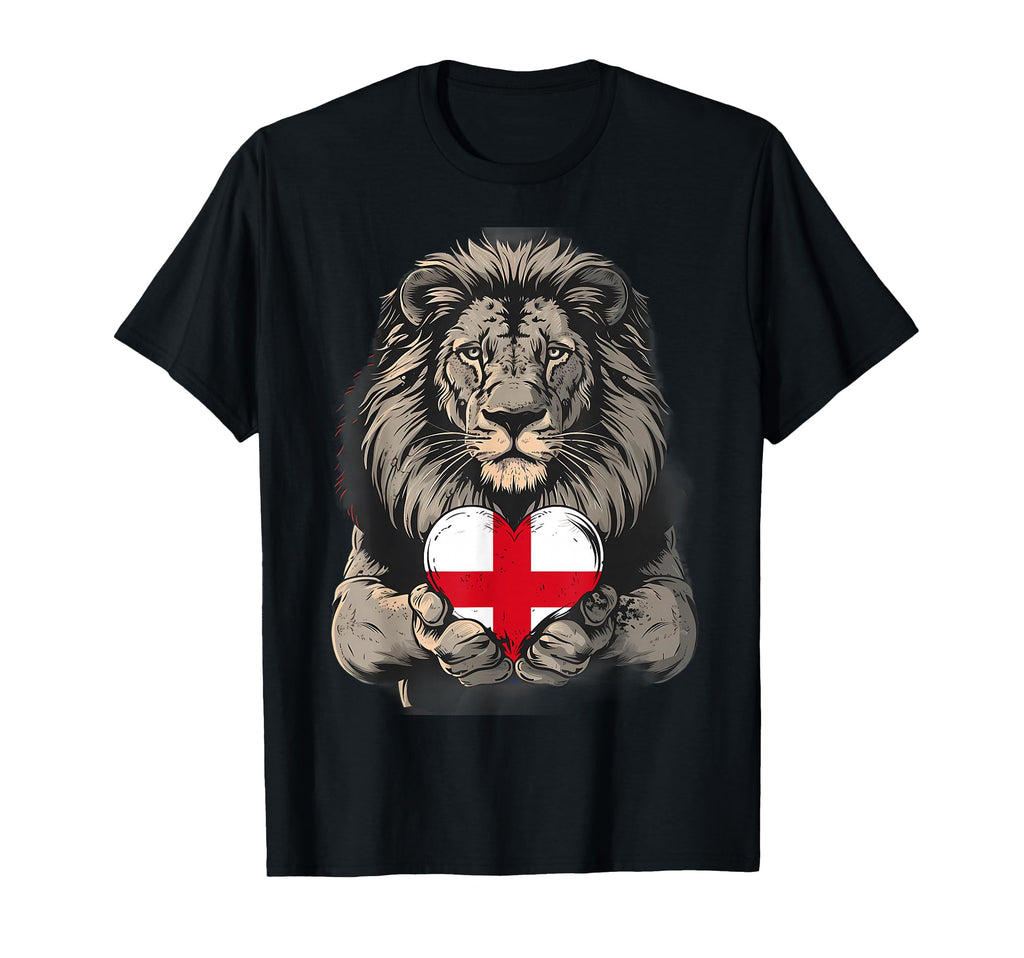 England Flag Lion Heart England Pride T-Shirt - Unique Graphic Unisex - T-Shirt, Sweatshirt, Hoodie