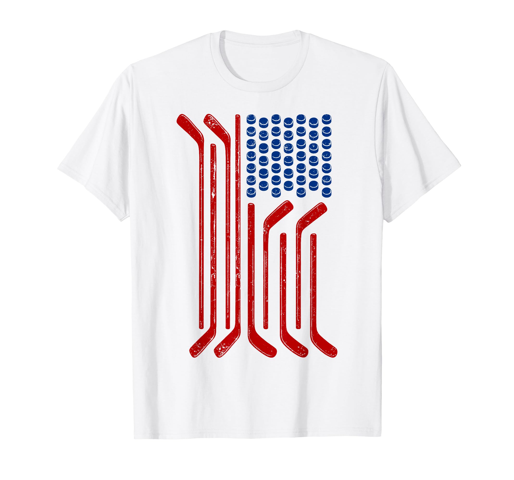 Usa Flag American Ice Hockey Patriotic T-Shirt - Unique Graphic for Adults - T-Shirt, Sweatshirt, Hoodie