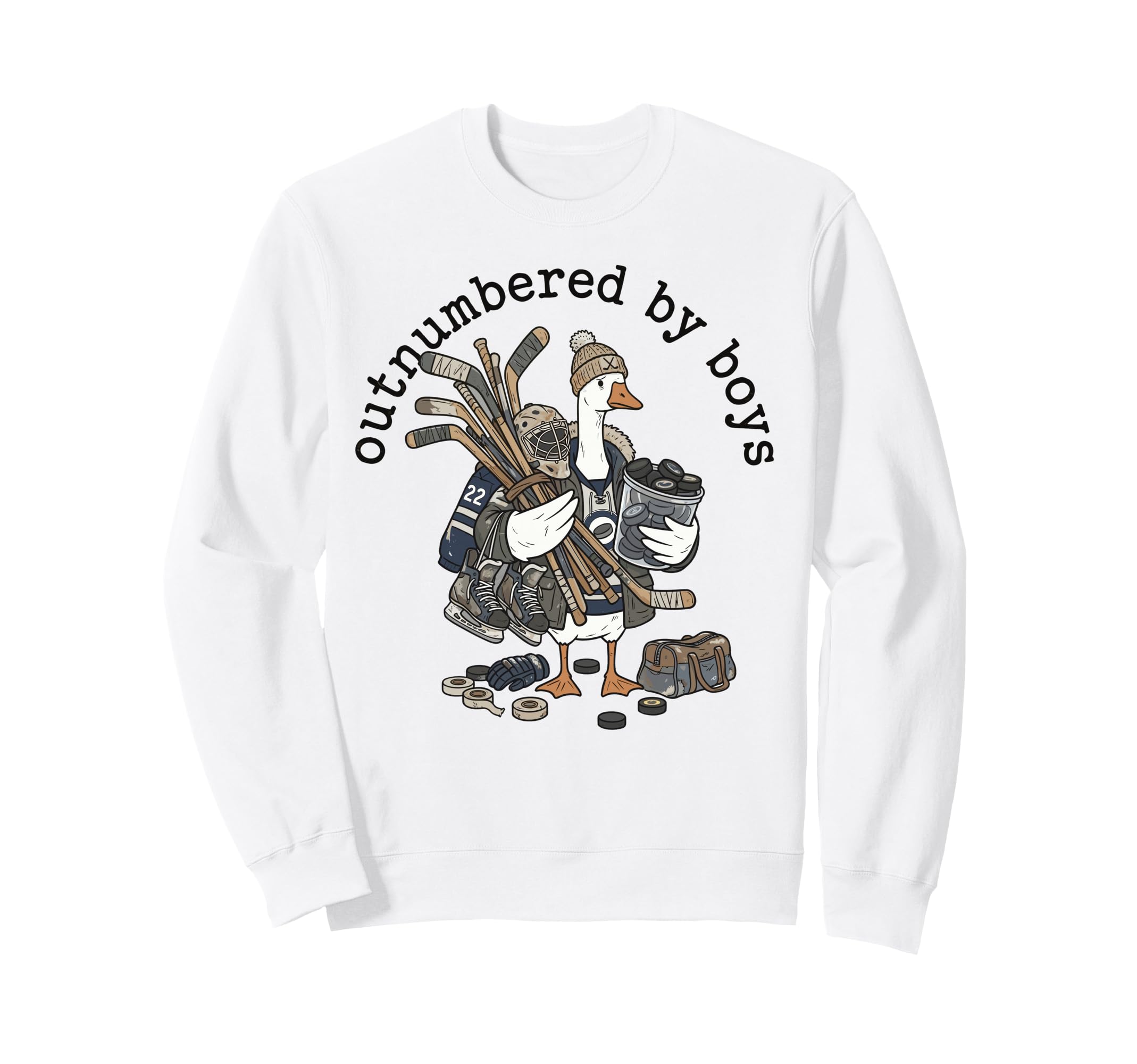 Mom Outnumbered Funny Iced Hockey Sweatshirt - Trendy Graphic Men Women - T-Shirt, Sweatshirt, Hoodie