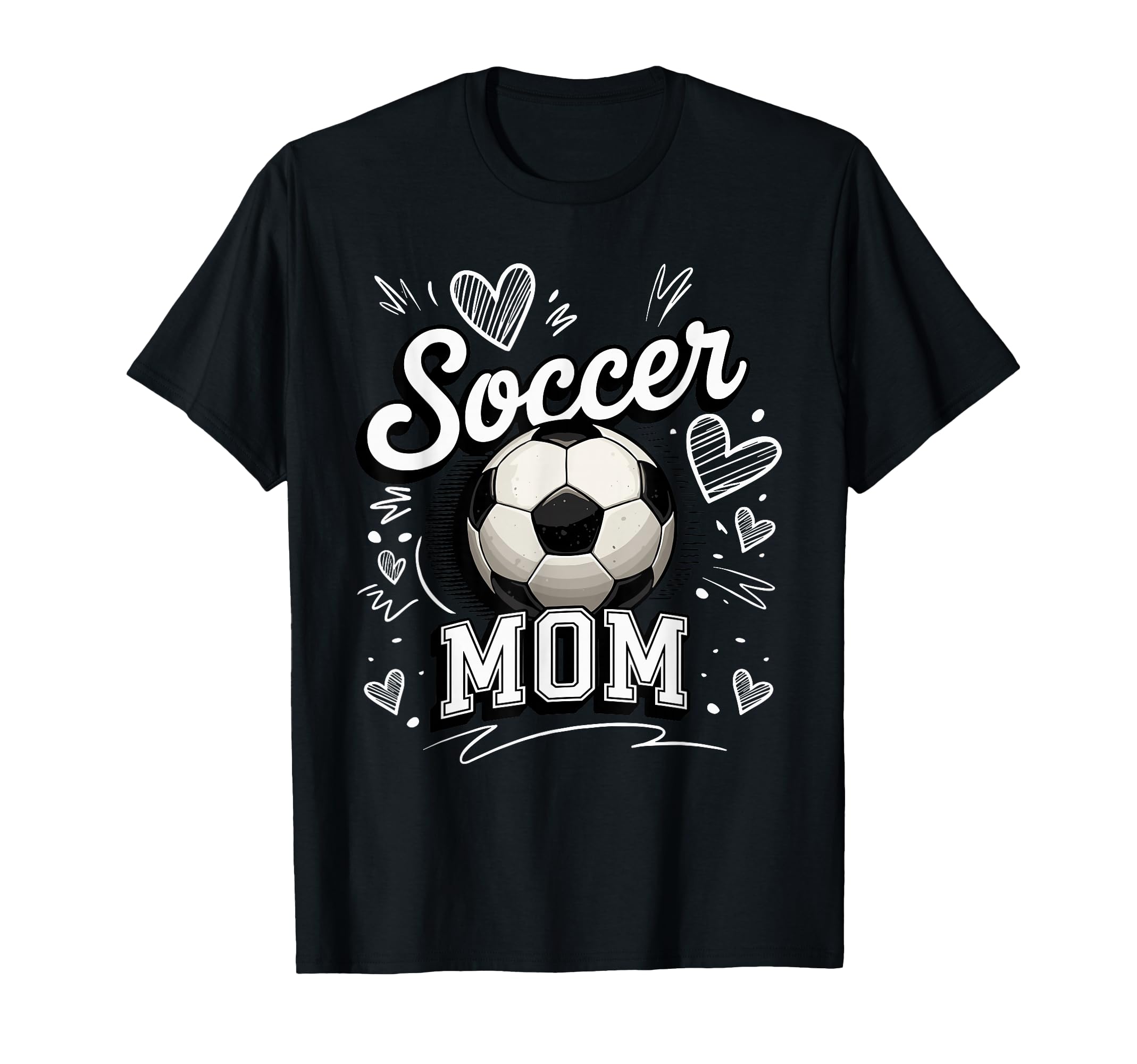 Soccer Mom Heart Love Football T-Shirt - Casual Everyday Wear Unisex - T-Shirt, Sweatshirt, Hoodie