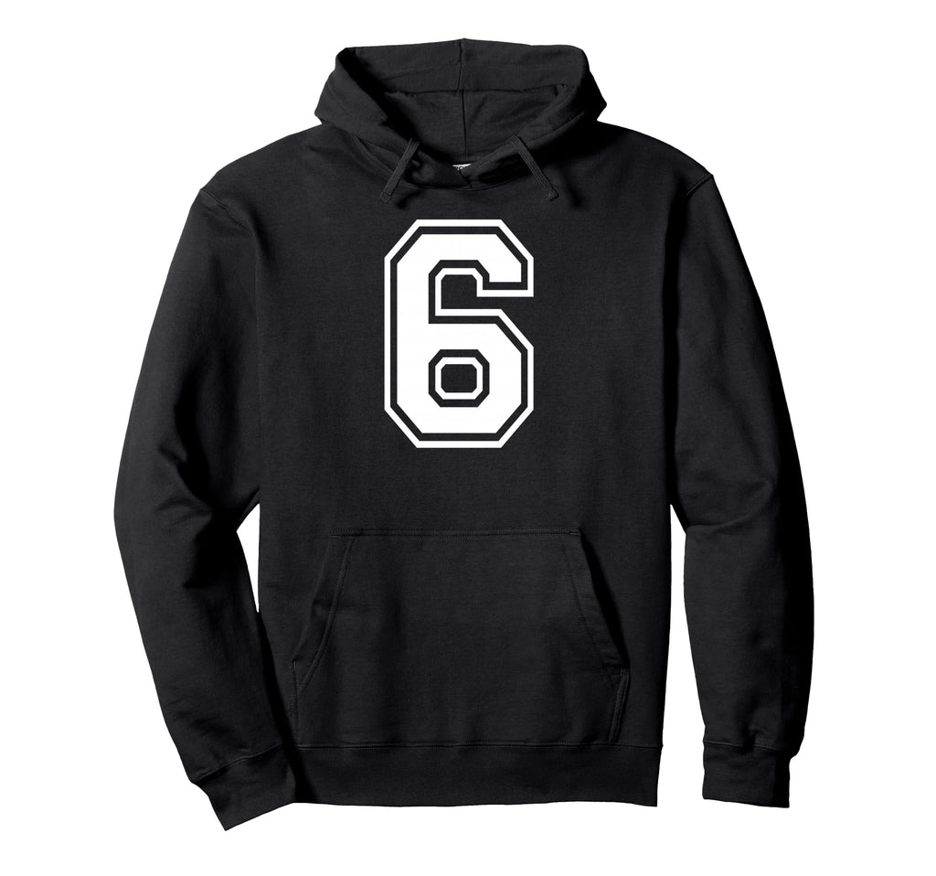 6 Number Six Team Sports Matching Hoodie - Trendy Graphic for Adults - T-Shirt, Sweatshirt, Hoodie