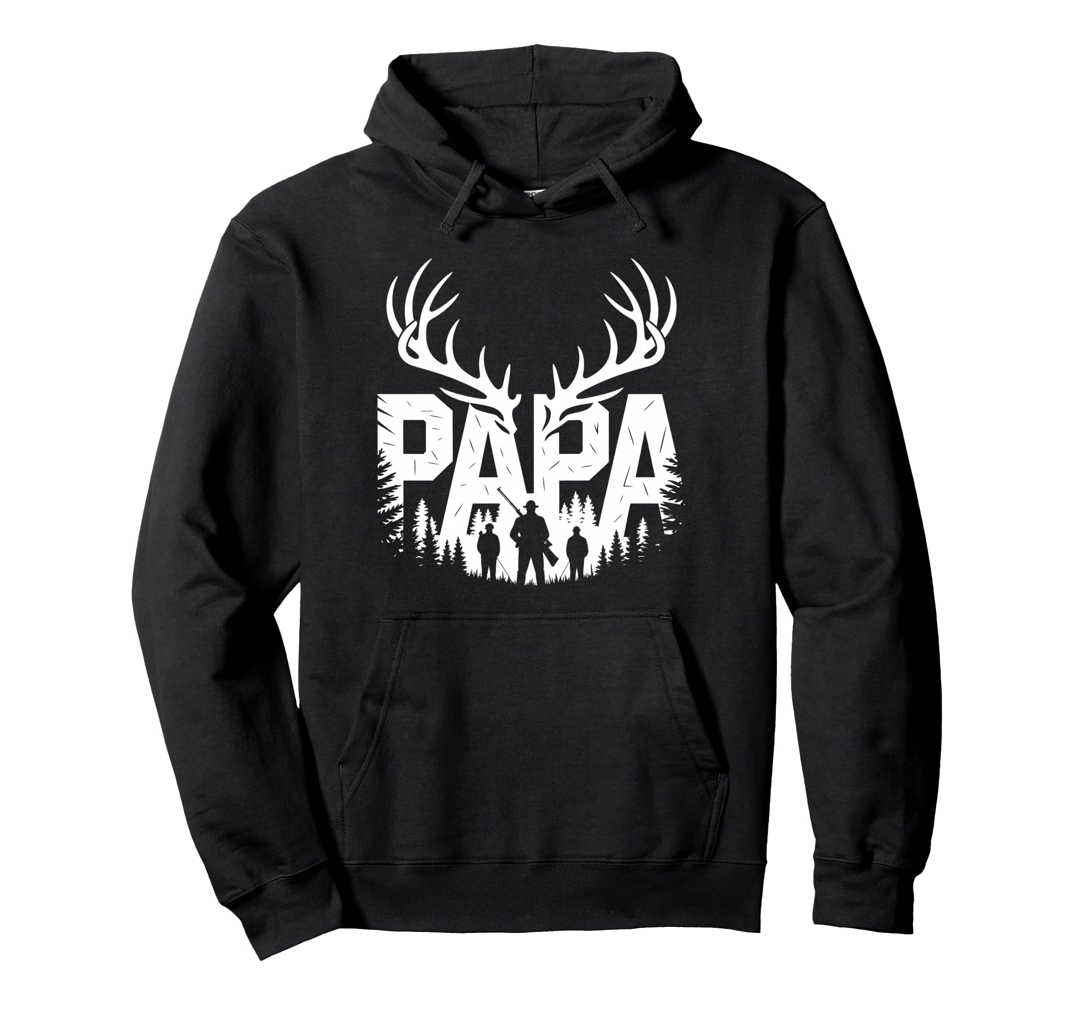 Papa Hunting Dad Father Hoodie - Fun Novelty Design for Adults - T-Shirt, Sweatshirt, Hoodie