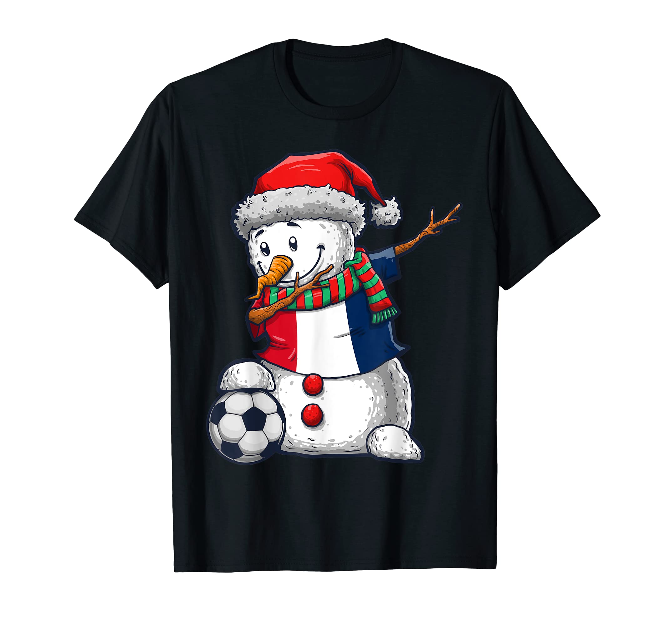 Soccer Dabbing Snowman France Football T-Shirt - Fun Novelty Design Unisex - T-Shirt, Sweatshirt, Hoodie
