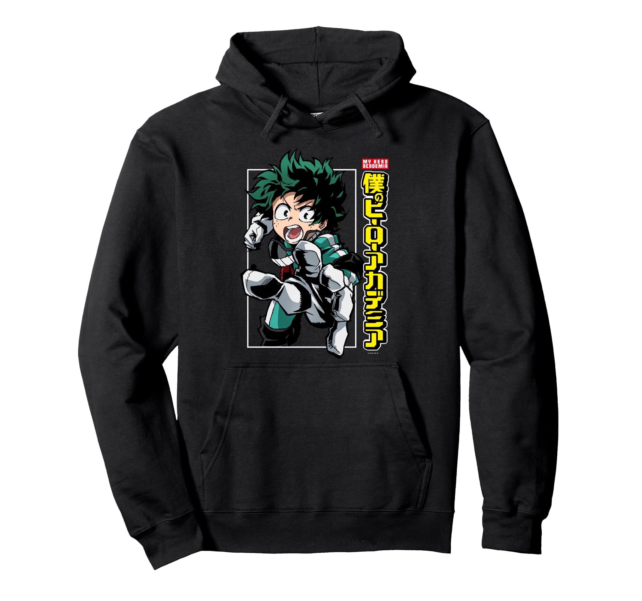 My Hero Academia Deku Action Pose Kanji Hoodie - Unique Graphic Unisex - T-Shirt, Sweatshirt, Hoodie
