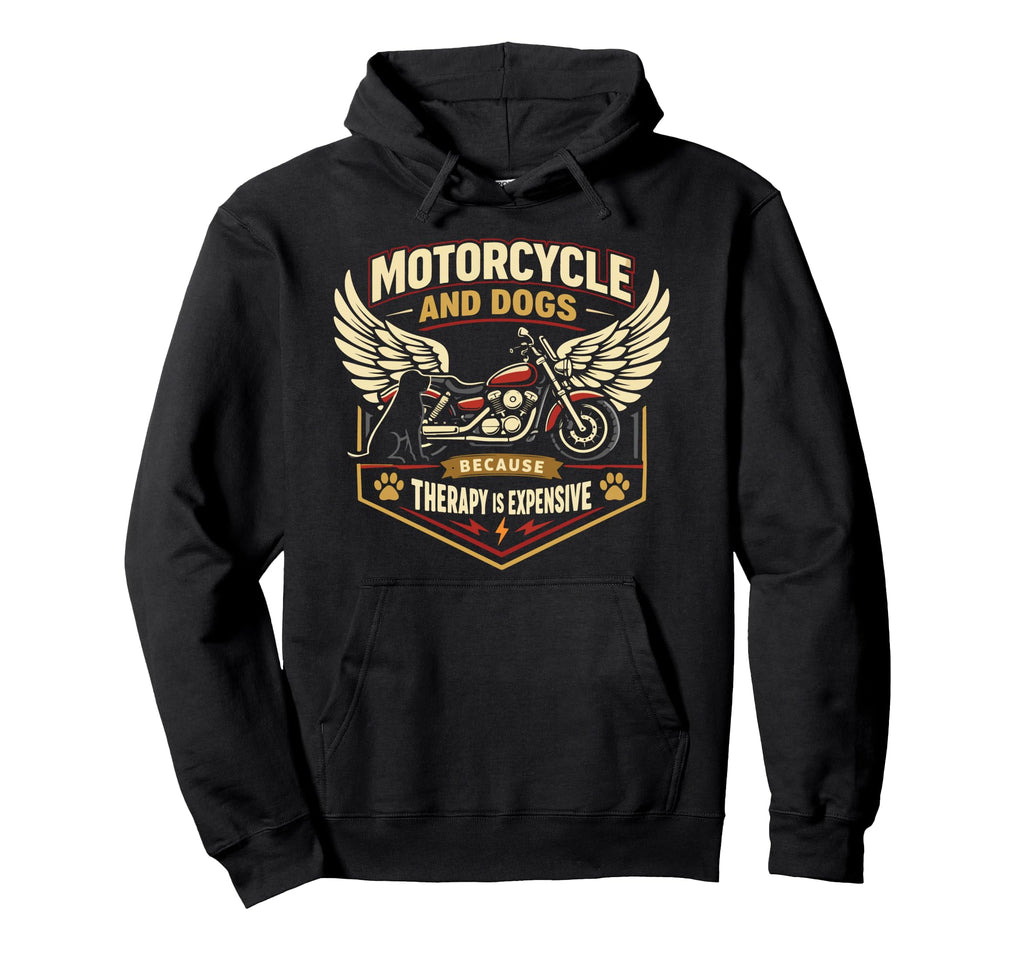 Motorcycle Biker Dog Motorcycle And Hoodie - Novelty Apparel for Adults - T-Shirt, Sweatshirt, Hoodie