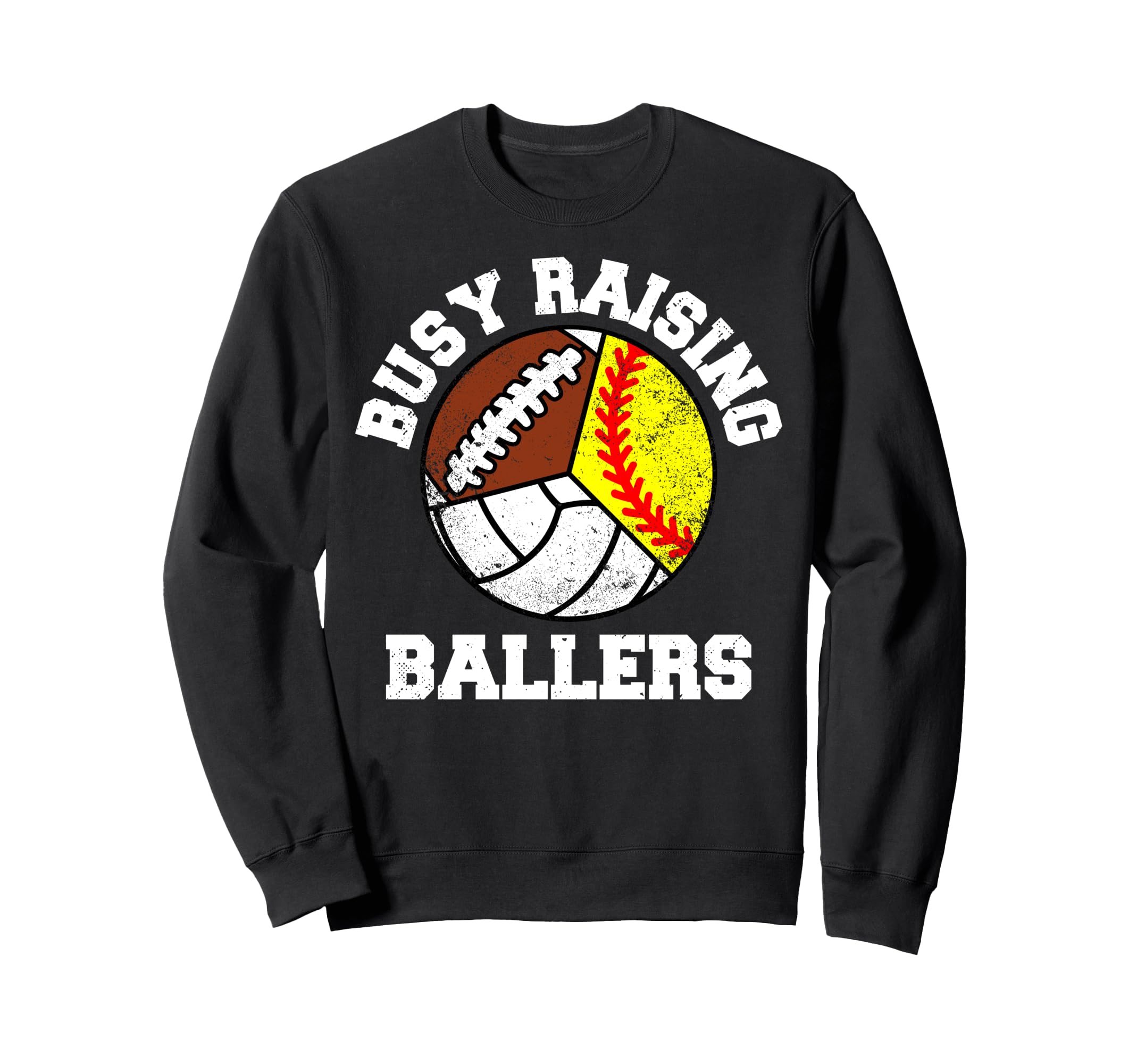 Busy Raising Ballers Funny Softball Sweatshirt - Minimalist Print Unisex - T-Shirt, Sweatshirt, Hoodie