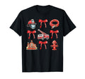 Coquette Bow Firefighter Firehouse T-Shirt - Custom Art Print Men Women - T-Shirt, Sweatshirt, Hoodie