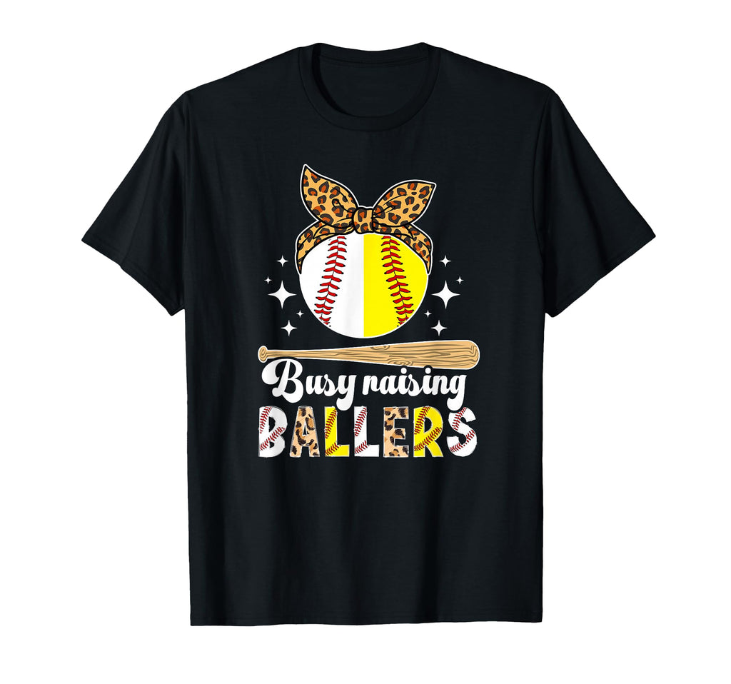 Busy Raising Ballers Baseball Softball T-Shirt - Minimalist Print Unisex - T-Shirt, Sweatshirt, Hoodie