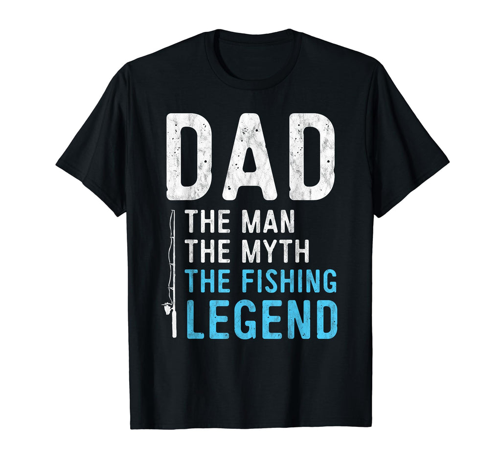 Mens Dad Myth Fishing Legend Gift T-Shirt - Minimalist Print Unisex - T-Shirt, Sweatshirt, Hoodie
