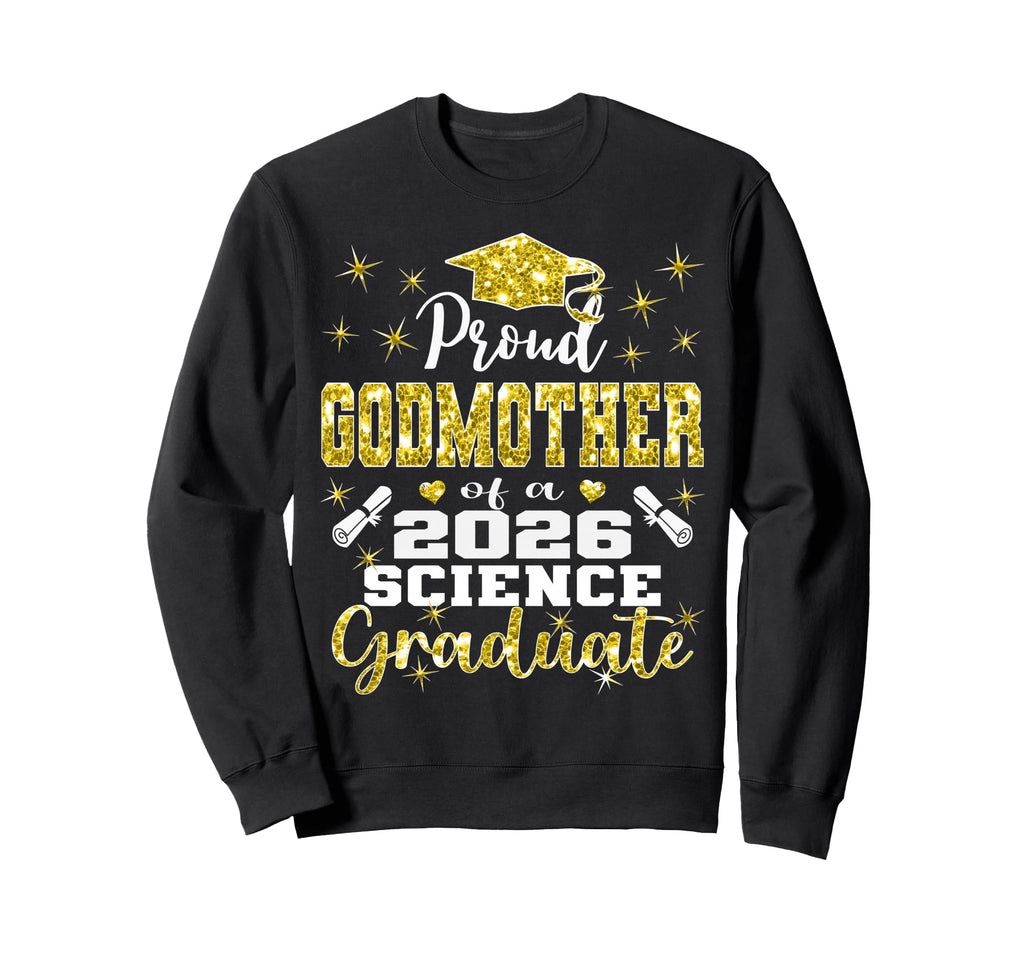 Proud Godmother 2026 Science Sweatshirt - Graphic Print for Adults - T-Shirt, Sweatshirt, Hoodie