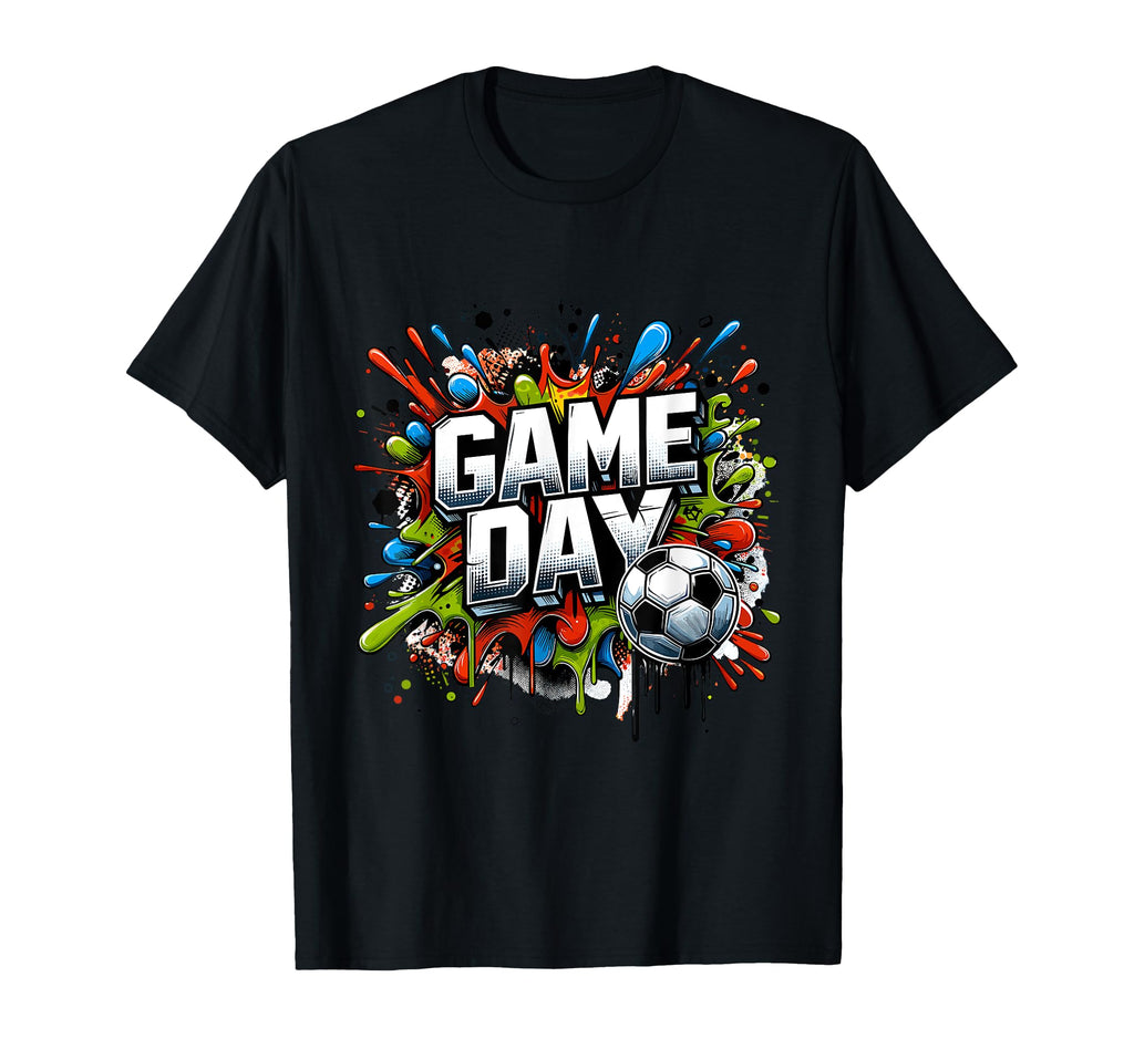 Colorful Graffiti Splash Soccer T-Shirt - Fun Novelty Design Men Women - T-Shirt, Sweatshirt, Hoodie