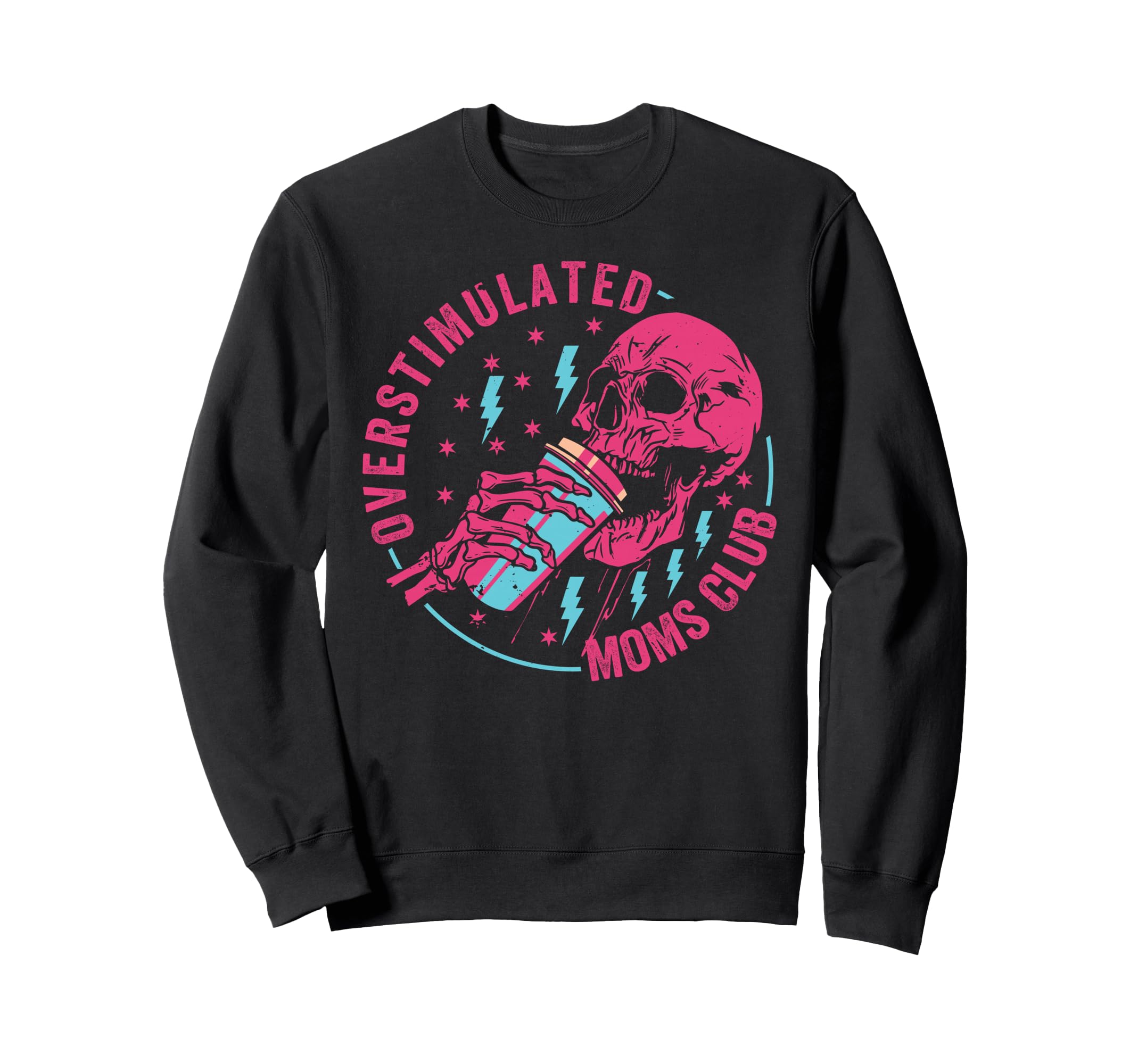 Overstimulated Moms Club Sweatshirt - Minimalist Print Men Women - T-Shirt, Sweatshirt, Hoodie