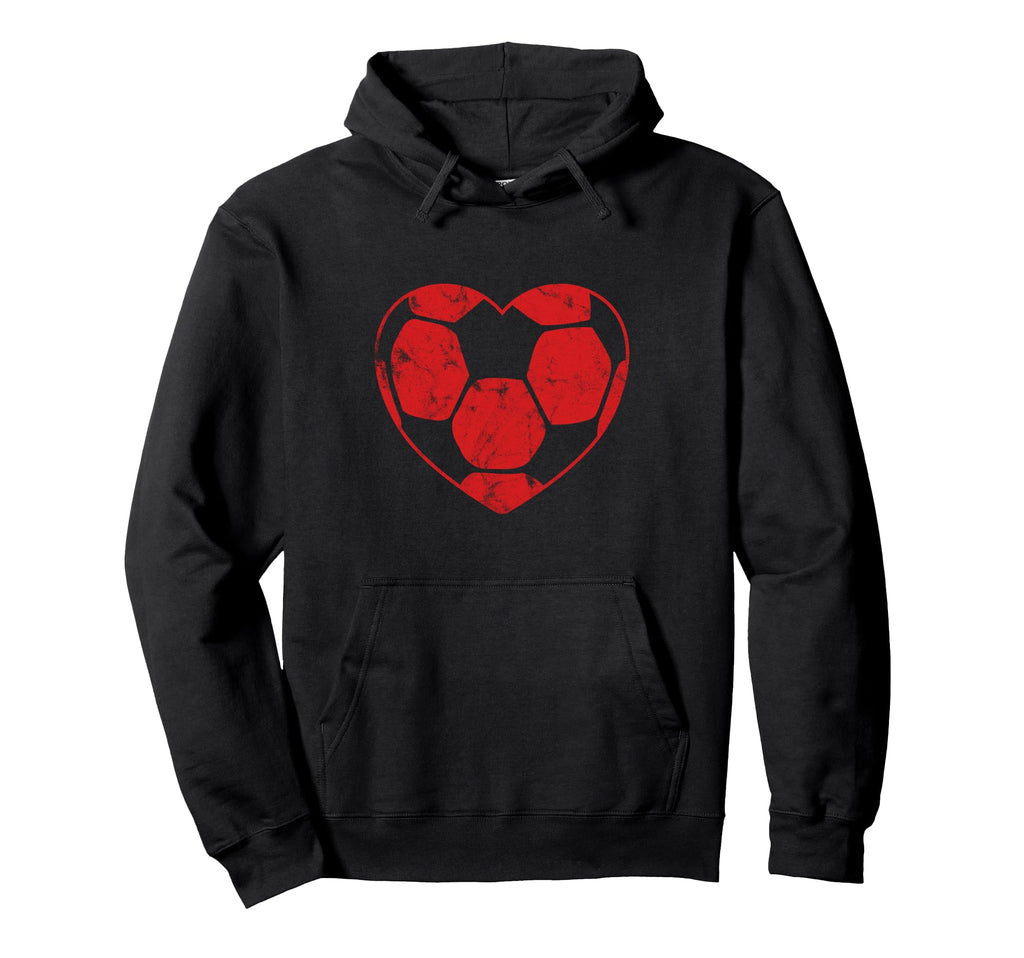 Soccer Ball Shaped Heart Mom Fan Parent Hoodie - Graphic Print Unisex - T-Shirt, Sweatshirt, Hoodie