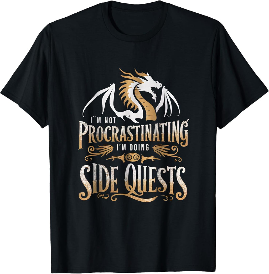 I'm Not Procrastinating Doing Side Quests Dragon - Adult & Kids T-Shirts, Sweatshirts & Hoodies apparel design preview 1