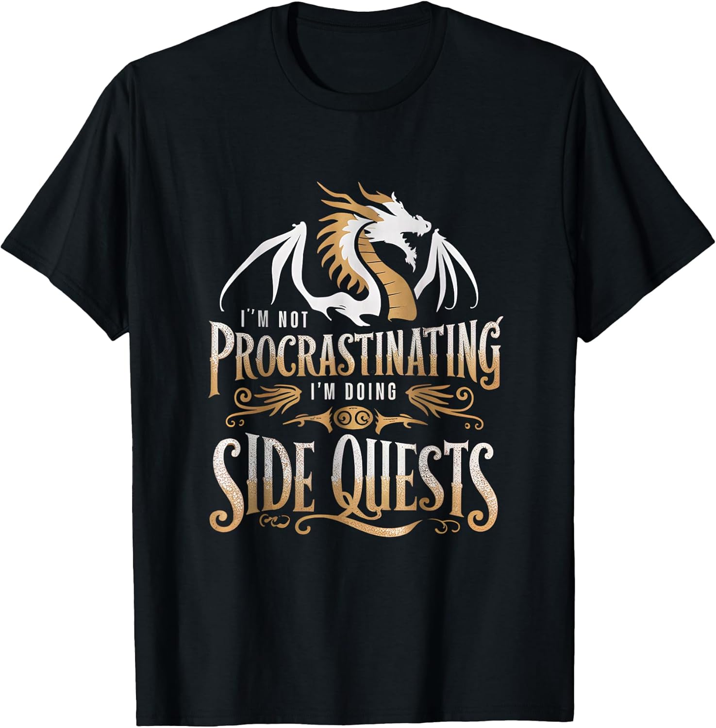 I'm Not Procrastinating Doing Side Quests Dragon - Adult & Kids T-Shirts, Sweatshirts & Hoodies apparel design preview 1