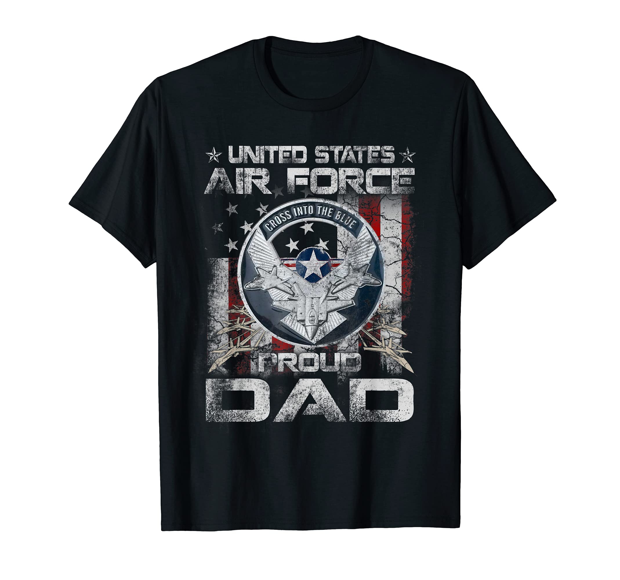 Mens Proud Air Force Dad Military T-Shirt - Novelty Apparel for Adults - T-Shirt, Sweatshirt, Hoodie