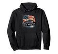 American Flag Trucker Dad Big Rig Hoodie - Trendy Graphic for Adults - T-Shirt, Sweatshirt, Hoodie