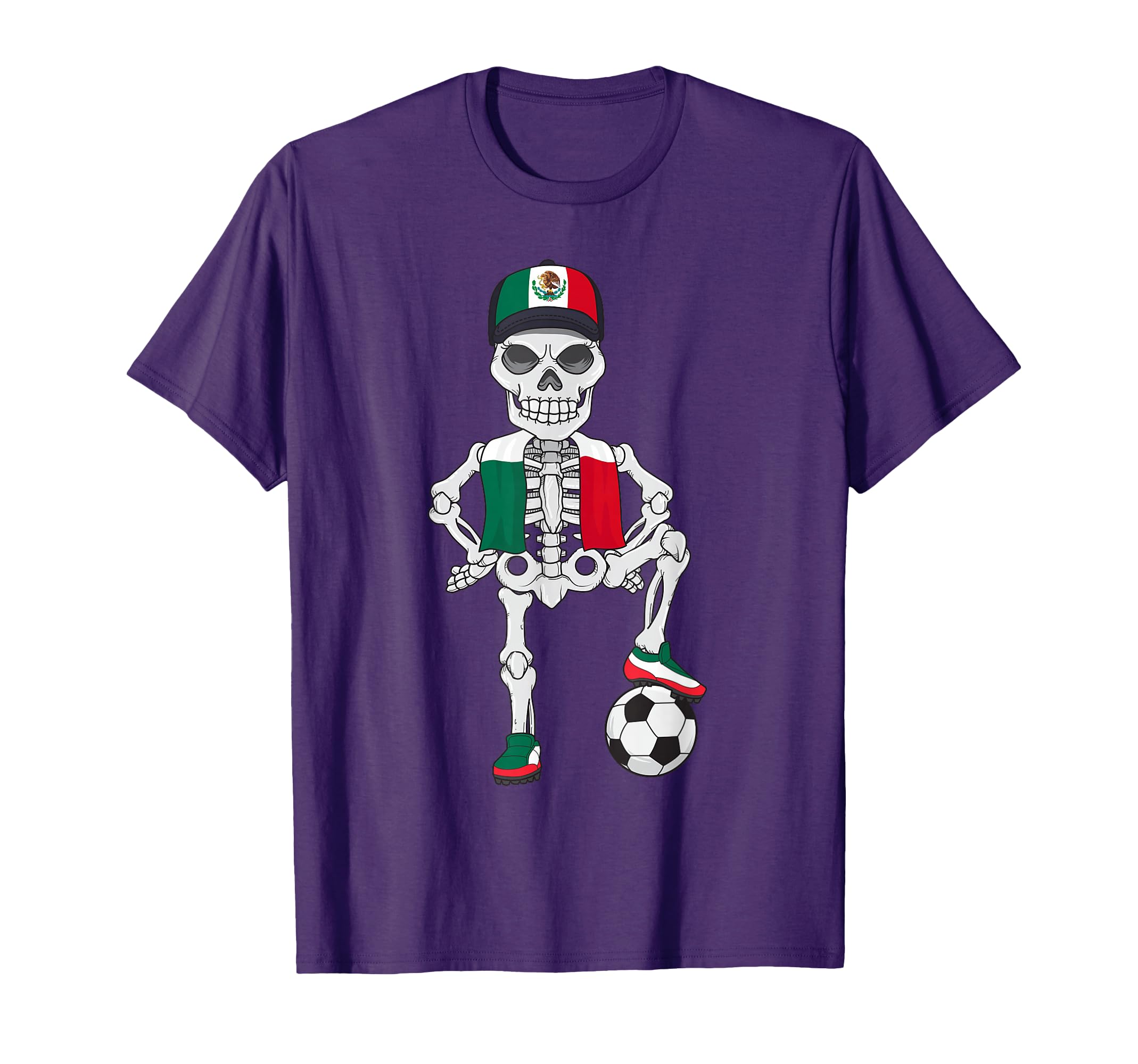 Mexico Soccer Skeleton Fan Team T-Shirt - Custom Art Print for Adults - T-Shirt, Sweatshirt, Hoodie
