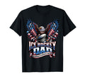 Ice Hockey Dad American Flag Ice Hockey T-Shirt - Unique Graphic Unisex - T-Shirt, Sweatshirt, Hoodie