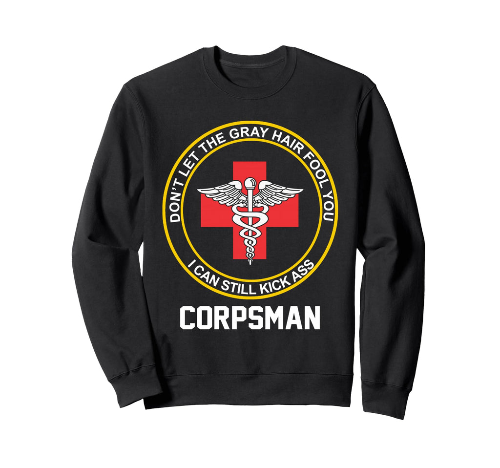 Retired Corpsman Funny Old Us Sweatshirt - Aesthetic Graphic for Adults - T-Shirt, Sweatshirt, Hoodie