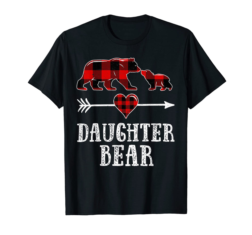 Daughter Bear Daughter Bear Plaid T-Shirt - Aesthetic Graphic for Adults - T-Shirt, Sweatshirt, Hoodie