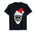 Ice Hockey Funny Goalie Santa Hat T-Shirt - Custom Art Print for Adults - T-Shirt, Sweatshirt, Hoodie