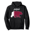 Papa Bear Qatar Flag Qatari Roots Hoodie - Graphic Print Unisex - T-Shirt, Sweatshirt, Hoodie