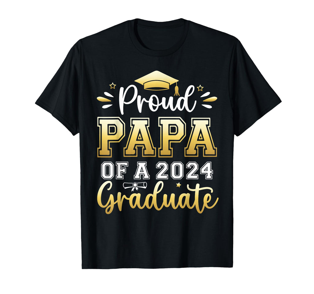 Proud Papa 2024 Graduate Senior T-Shirt - Fun Novelty Design for Adults - T-Shirt, Sweatshirt, Hoodie