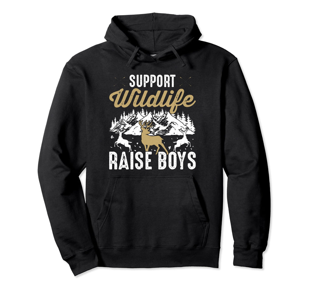 Support Wildlife Raise Parent Mom Dad Hoodie - Minimalist Print Men Women - T-Shirt, Sweatshirt, Hoodie
