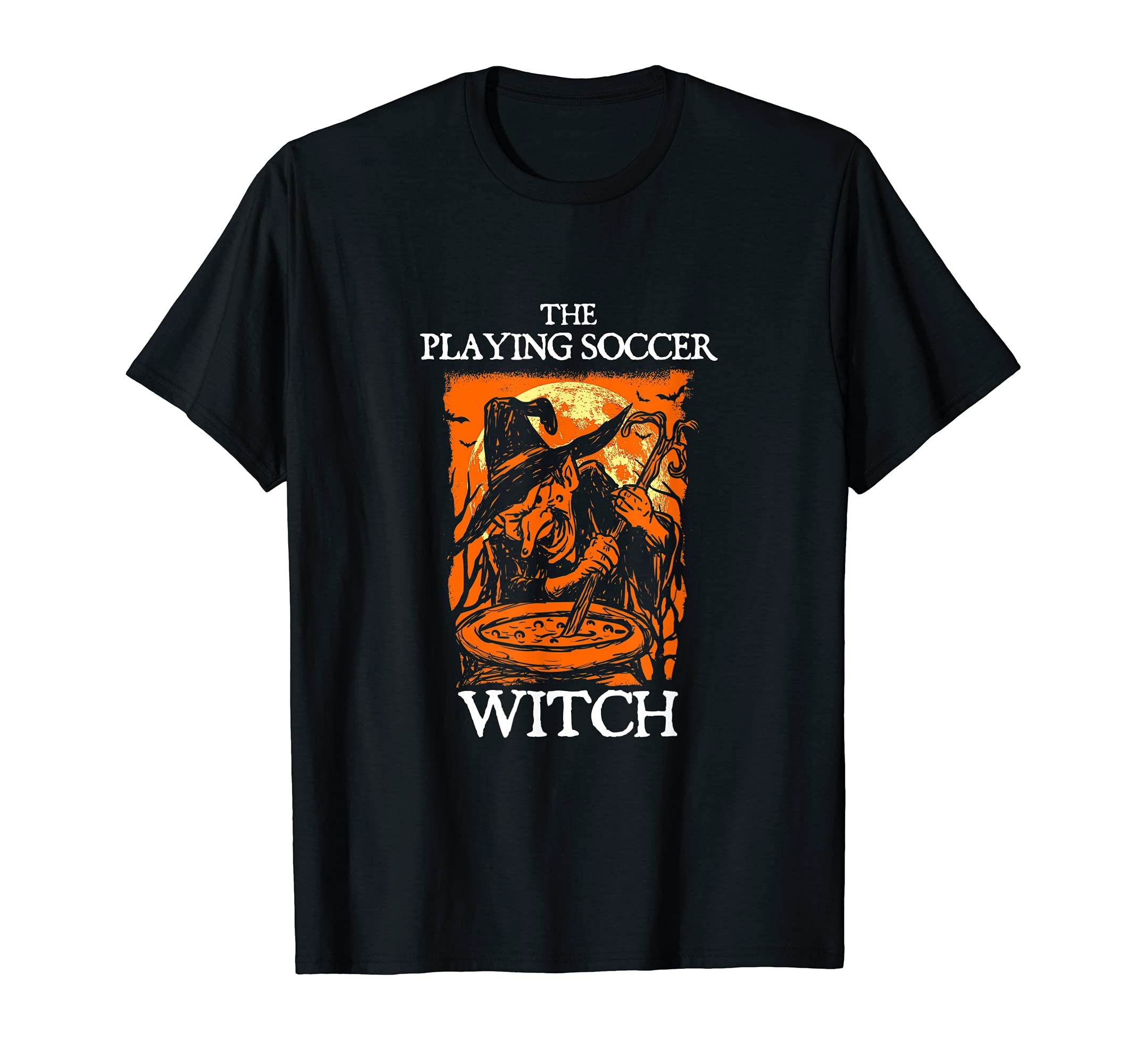 Playing Soccer Witch Halloween Soccer T-Shirt - Custom Art Print Unisex - T-Shirt, Sweatshirt, Hoodie