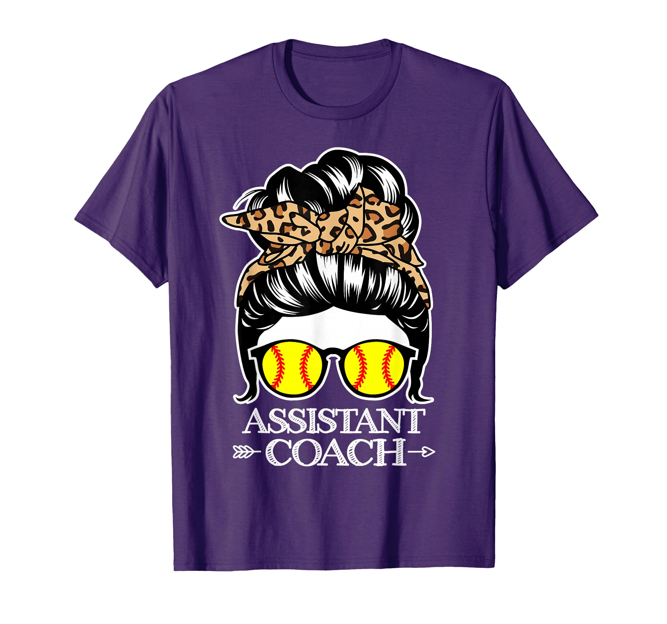 Softball Assistant Coach Messy Bun T-Shirt - Novelty Apparel Men Women - T-Shirt, Sweatshirt, Hoodie
