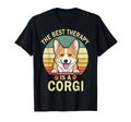 Best Therapy Is Corgi Dad Mom Dog Paw T-Shirt - Aesthetic Graphic Unisex - T-Shirt, Sweatshirt, Hoodie