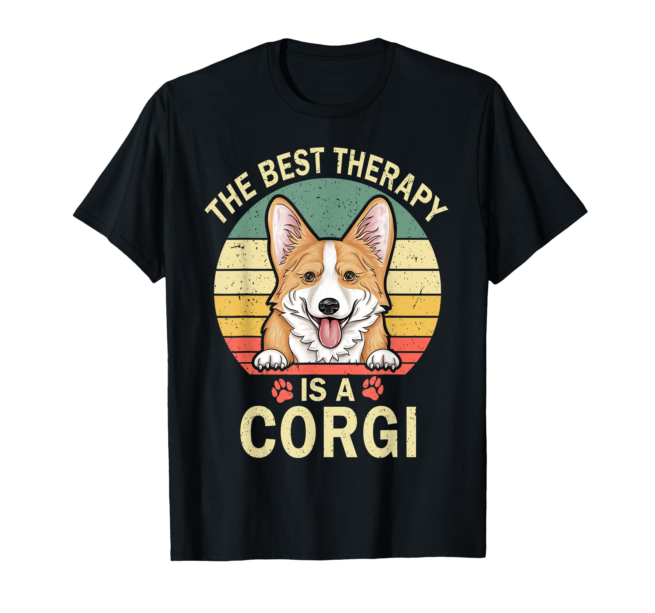 Best Therapy Is Corgi Dad Mom Dog Paw T-Shirt - Aesthetic Graphic Unisex - T-Shirt, Sweatshirt, Hoodie