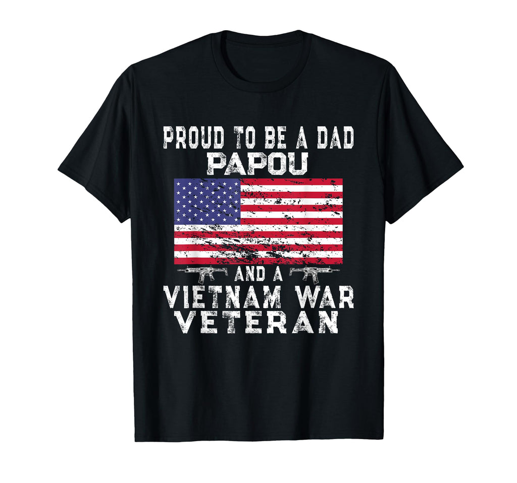 Proud Dad Papou Vietnam Veteran Us T-Shirt - Minimalist Print for Adults - T-Shirt, Sweatshirt, Hoodie