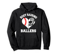 Busy Raising Ballers Baseball Hockey Hoodie - Novelty Apparel for Adults - T-Shirt, Sweatshirt, Hoodie