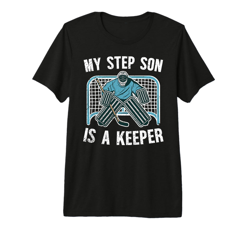 Mens Hockey Keeper Step Dad Hockey Goalie T-Shirt - Novelty Apparel Unisex - T-Shirt, Sweatshirt, Hoodie