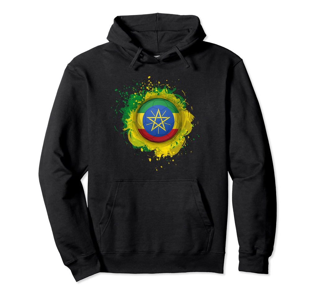Proud Heritage Ethiopia Flag Soccer Ball Hoodie - Unique Graphic Men Women - T-Shirt, Sweatshirt, Hoodie