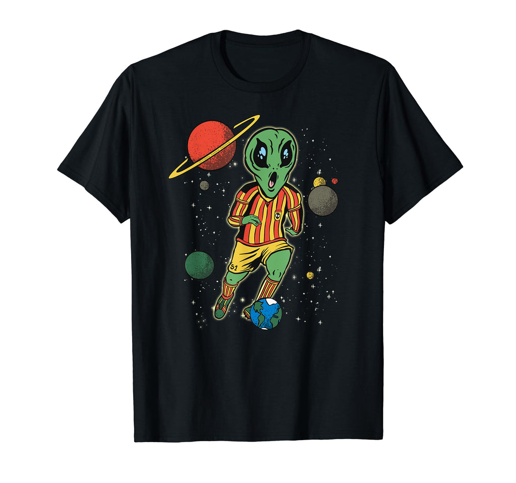 Funny Soccer Player Space Alien T-Shirt - Casual Everyday Wear for Adults - T-Shirt, Sweatshirt, Hoodie