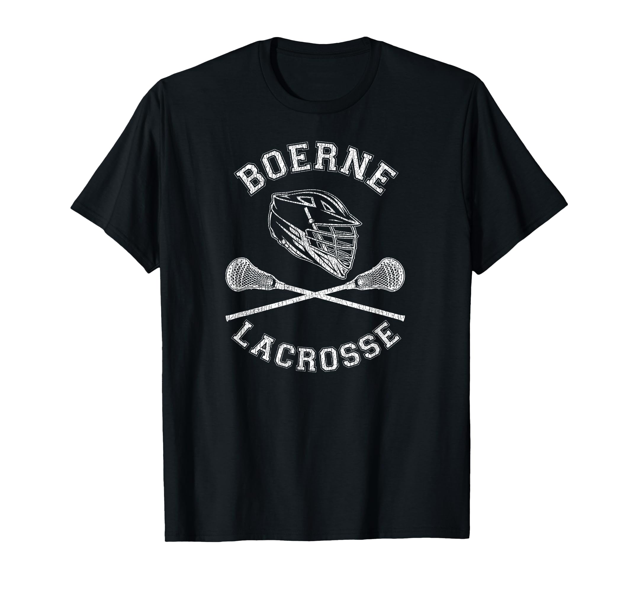 Boerne Lacrosse Distressed Lax T-Shirt - Unique Graphic Men Women - T-Shirt, Sweatshirt, Hoodie